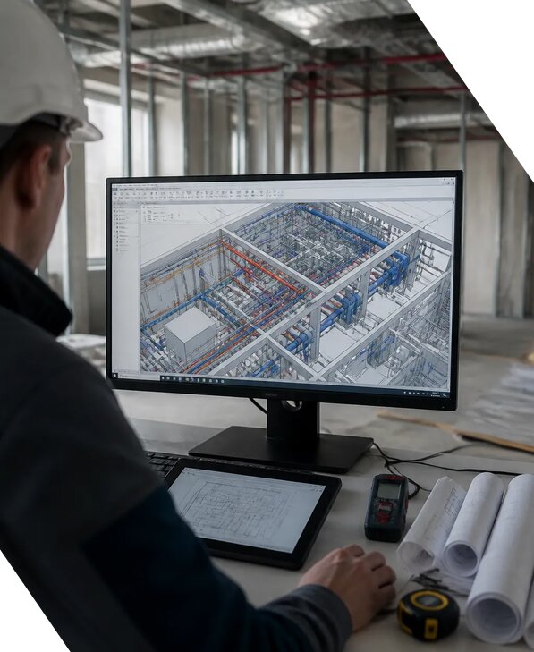 Создание BIM модели инженерных сетей для объектов в Острогожске